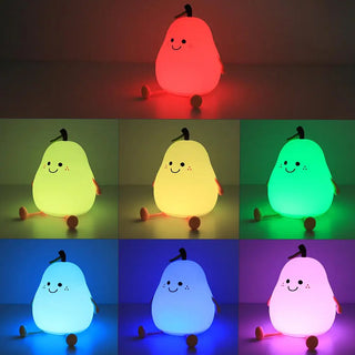 Adbeni Imported Usb Rechargeable Silicone Pear Shaped LED Night Light for Kids - Bedside Lamp & Diwali Gift  (Item Code: 482)