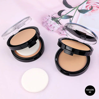 Adbeni Imported Seamless Glow Makeup Combo | Foundation & Compact Powder | Lightweight, Full Coverage & Long-Lasting Matte Finish