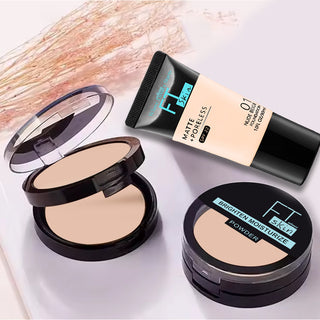 Adbeni Imported Seamless Glow Makeup Combo | Foundation & Compact Powder | Lightweight, Full Coverage & Long-Lasting Matte Finish